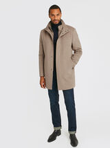 Manteau zippé en laine