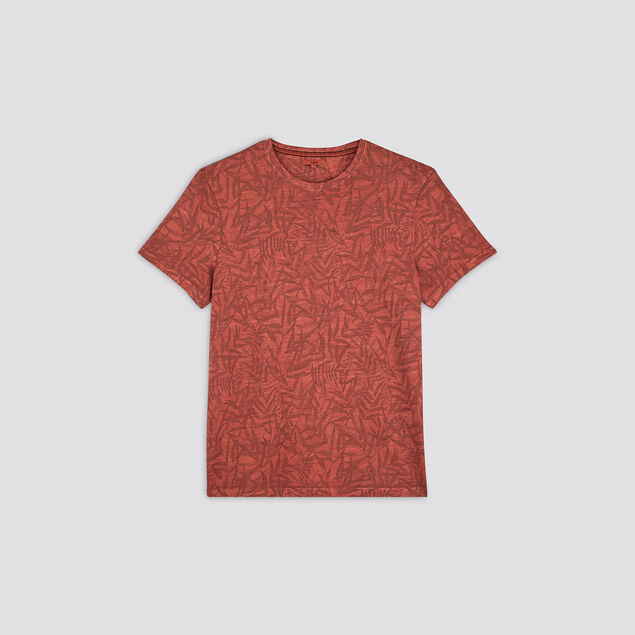 Tee-shirt imprimé feuillage en coloris contrasté