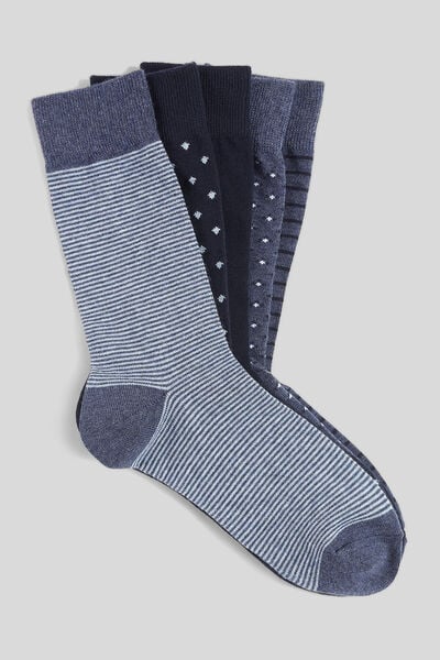 Lot de 5 paires chaussettes micro motif coton issu
