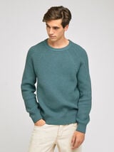 Pull col rond laineux uni