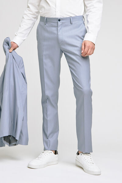 Pantalon de costume slim matière reliefée stretch