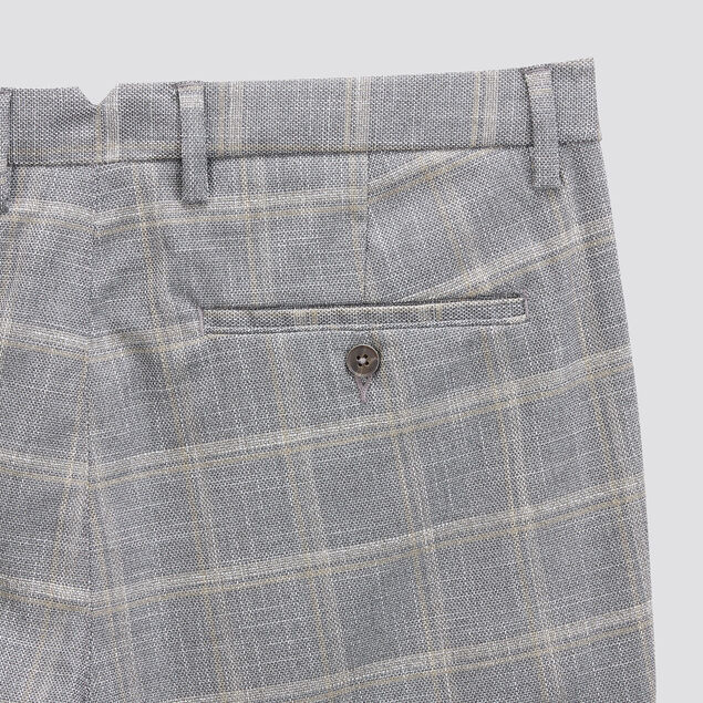 Pantalon chino slim carreaux fenêtre brouillé