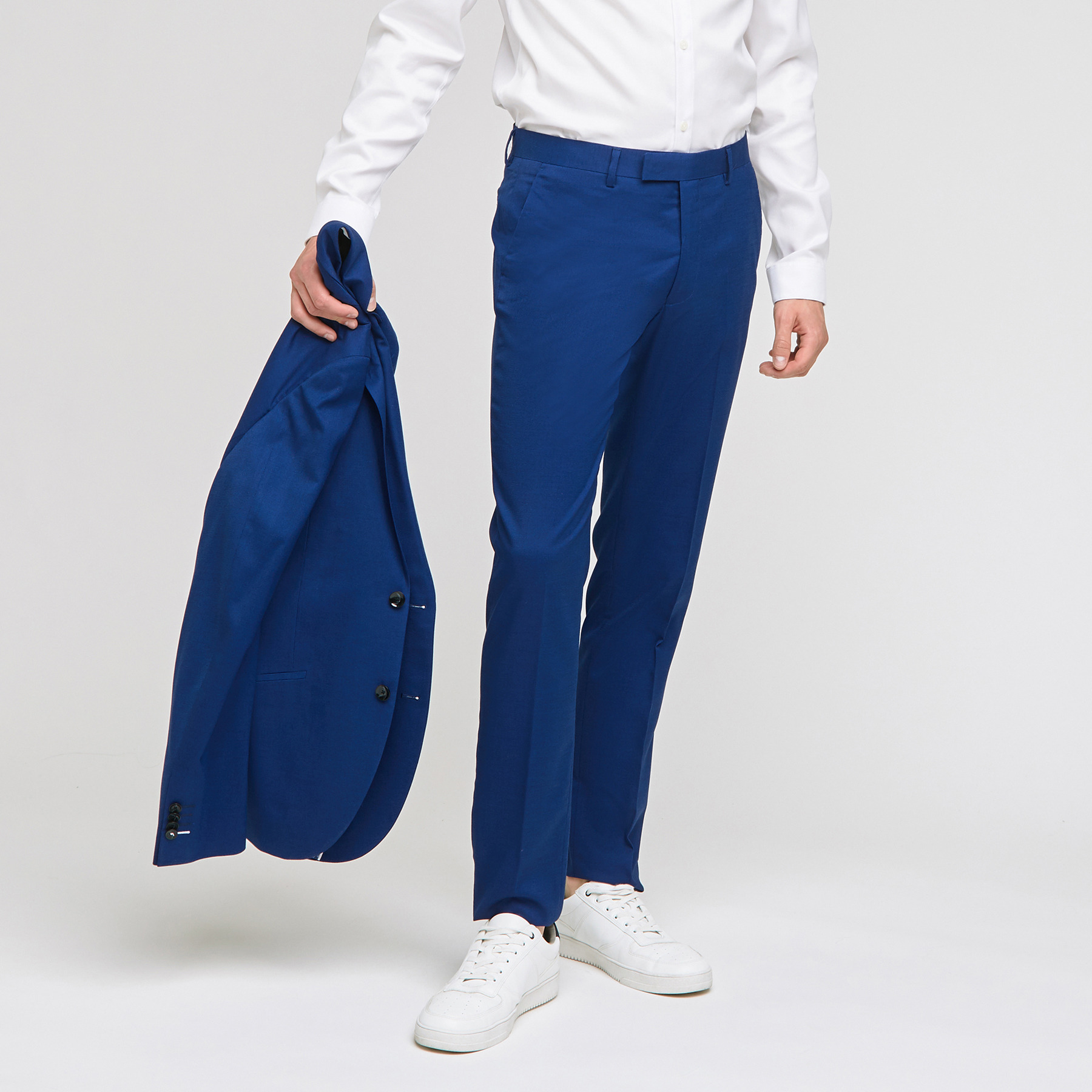 Pantalon de costume slim confort stretch Bleu Homme
