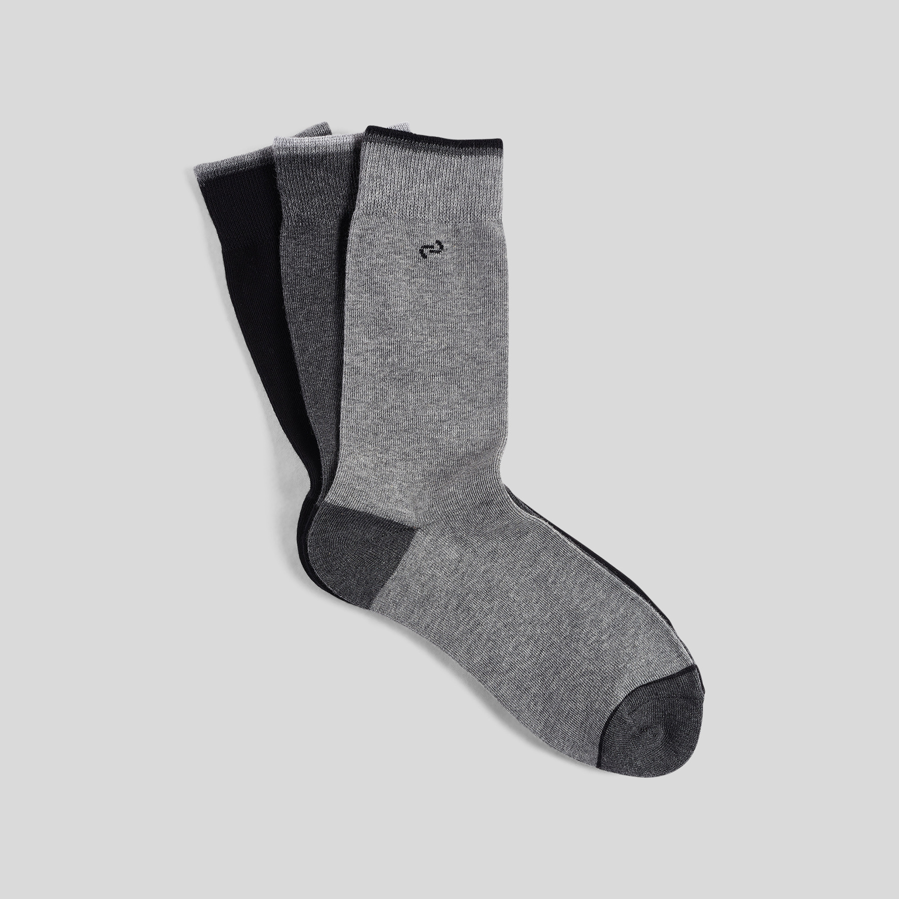 Lot de 3 paires de chaussettes unies coton issu de Noir Homme