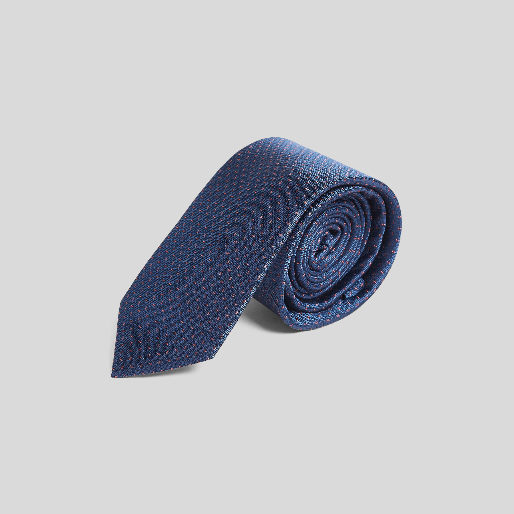 Cravate avec motif en soie Bleu Homme
